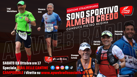Manifesto Sono Sportivo Trail Cantine sabato 08 ottobre Ed Straordinaria